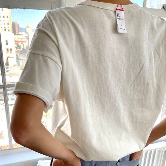 Back of Le Bon Shoppe Her Tee in Classic White at Golden Rule Gallery