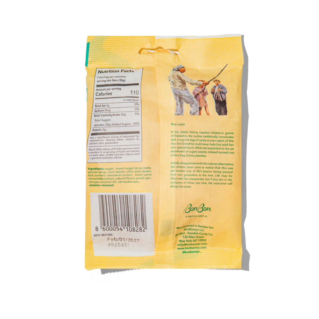Bag of Sour Peach Fish Gummy Candy 