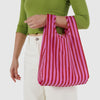Baggu Baby Reusable Tote Bag With Pink and Red Stripes at Golden Rule Gallery