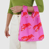 Baggu Baby Reusable Tote Bag in Pink With Red Lobsters at Golden Rule Gallery