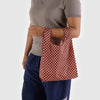 Baggu Baby Reusable Tote Bag in Pink and Brown Checkered at Golden Rule Gallery