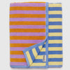 Baggu Bath Towel Organic Orange Pink Blue Yellow Hotel Stripe at Golden Rule Gallery