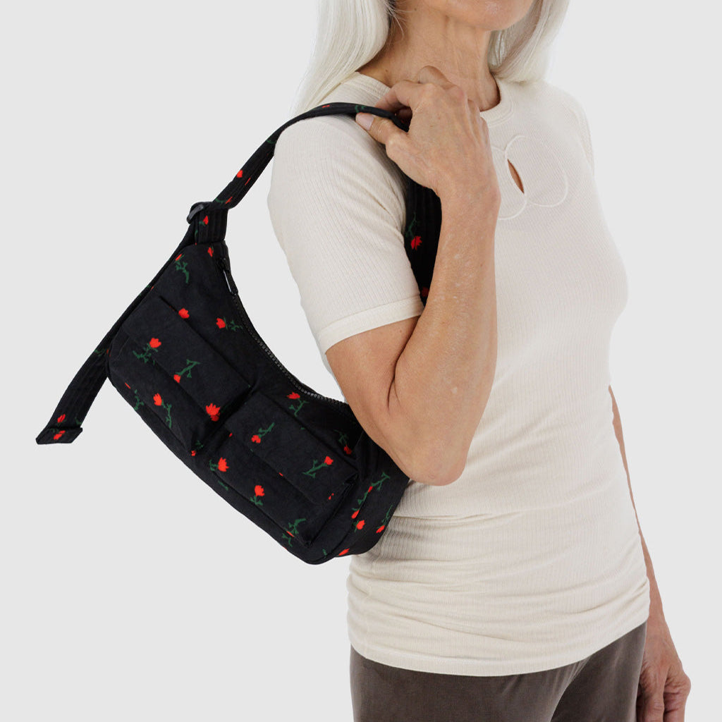 Baggu Black Cargo Bag in Painted Wildflower at Golden Rule Gallery