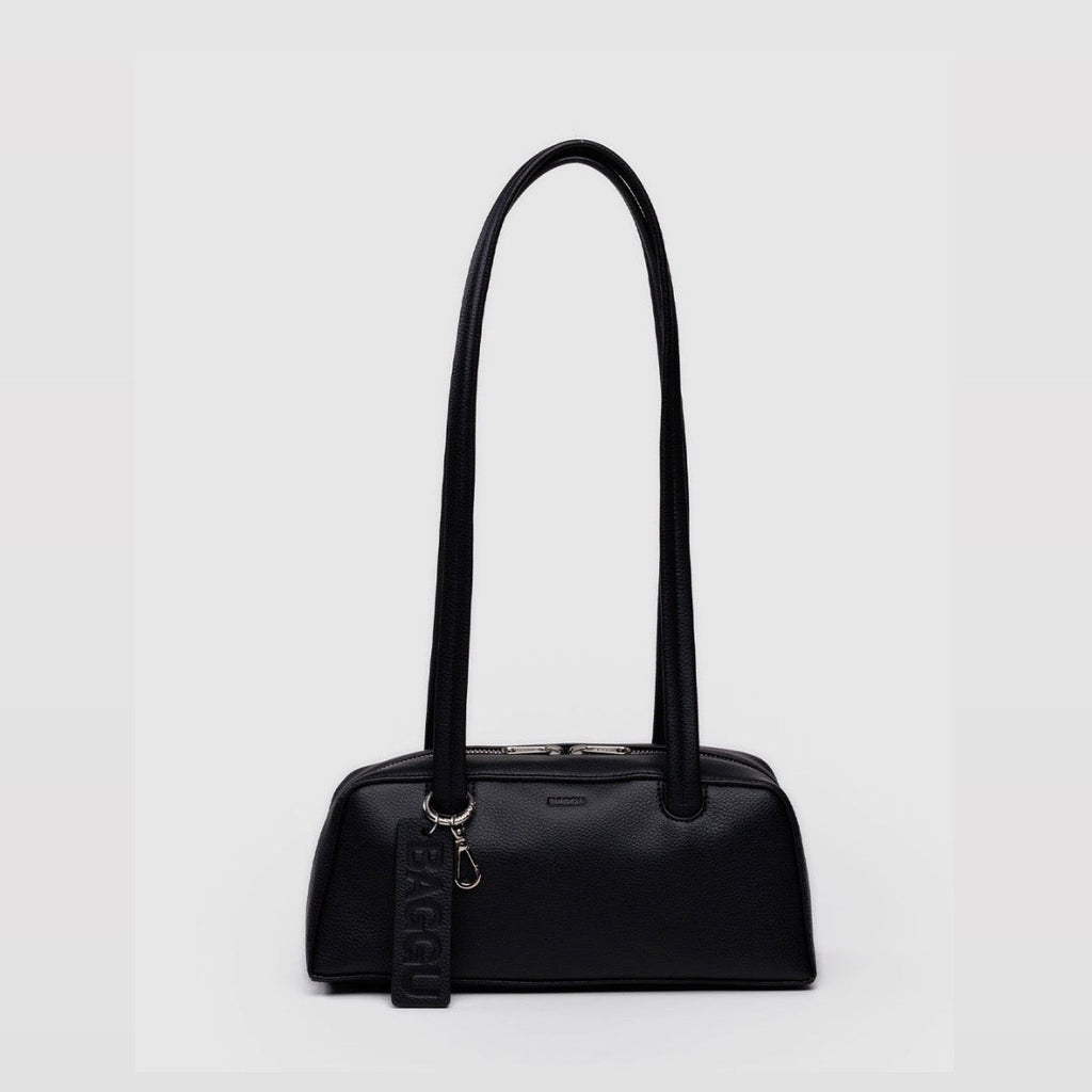 Baggu Black Recycled Leather Small Bowler Bag at Golden Rule Gallery in Excelsior