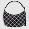 Baggu Black and White Mixed Plaid Large Crescent Bag at Golden Rule Gallery