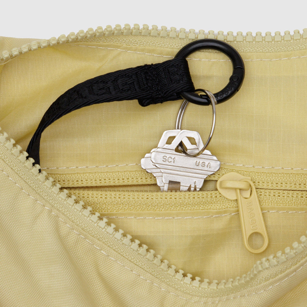 Baggu Butter Small Nylon Crescent Bag with Key Loop at Golden Rule Gallery