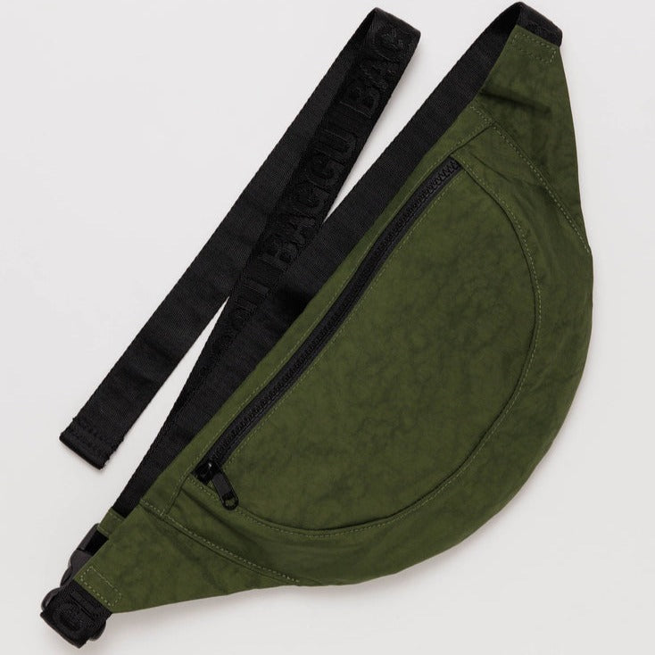 Baggu Crescent Fanny Pack Crossbody in Bay Laurel Green at Golden Rule Gallery