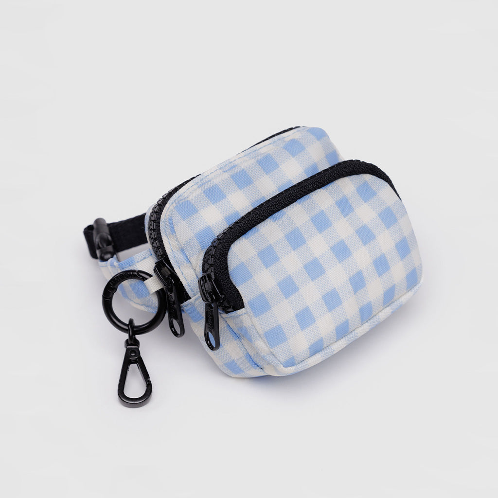 Baggu Fanny Pack Bag Charm in Light Blue Gingham at Golden Rule Gallery