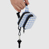 Baggu Fanny Pack Bag Charm in Light Blue Gingham with Key Ring at Golden Rule Gallery