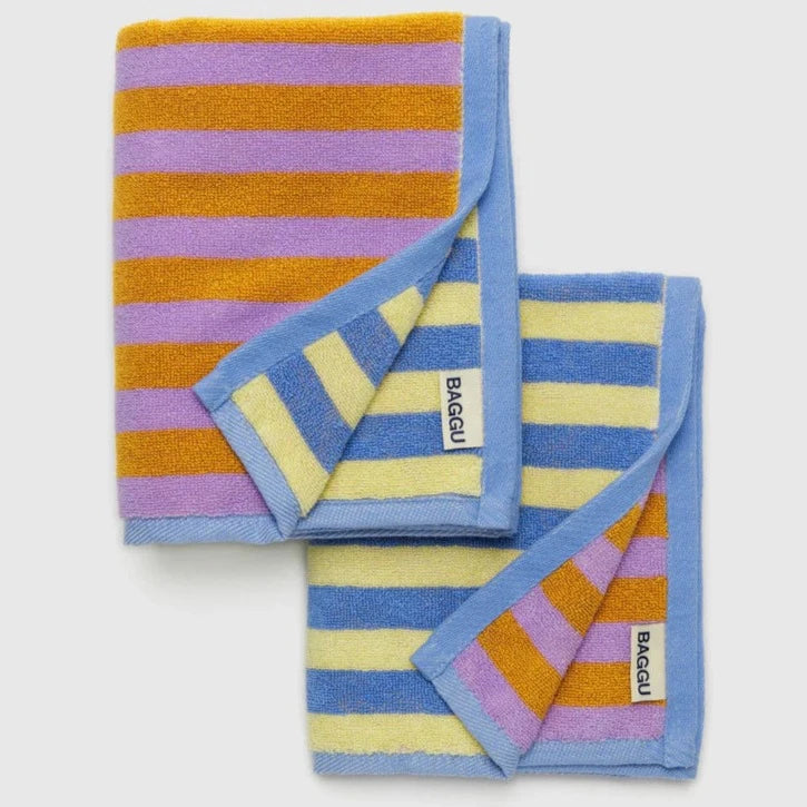 Baggu Hand Towel Set in Hotel Stripe at Golden Rule Gallery