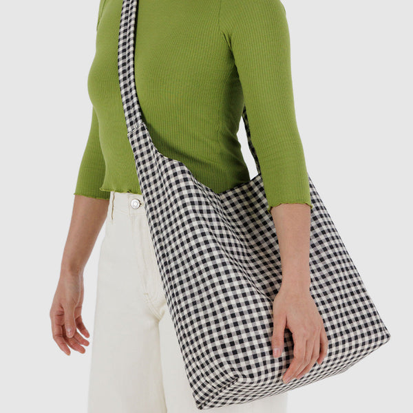Baggu Large Nylon Sling in Black and White Gingham at Golden Rule Gallery