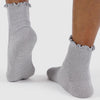 Baggu Lettuce Edge Socks in Heather Grey at Golden Rule Gallery