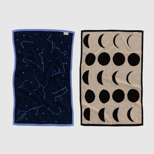 Baggu Moons and Constellations Hand Towels at Golden Rule Gallery Organic Terrycloth