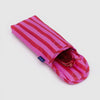 Baggu Puffy Glasses Sleeve in Pink Red Painted Stripe at Golden Rule Gallery