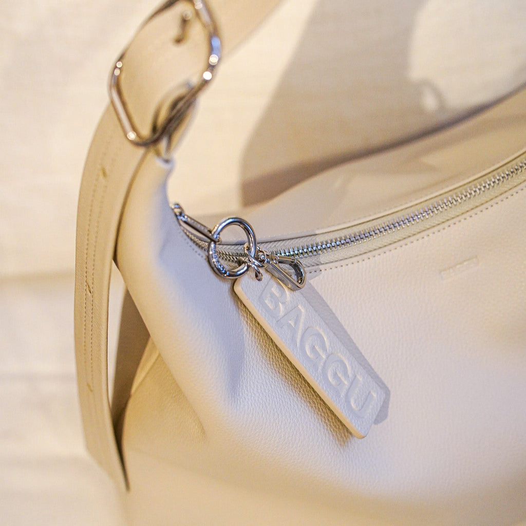 Baggu Recycled Leather Shoulder Bag in Cream at Golden Rule Gallery