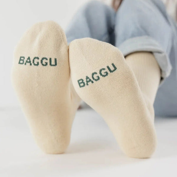Baggu Ribbed Socks in Ecru at Golden Rule Gallery
