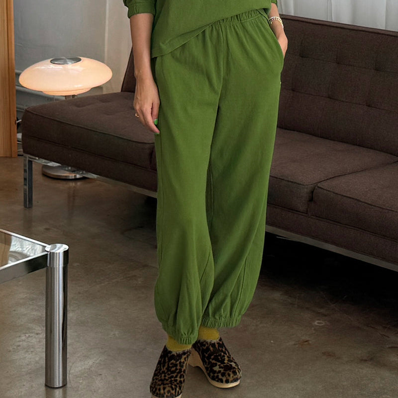 Balloon Pants in Collard Green by Le Bon Shoppe