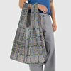 Beaded Plaid Baggu Big Reusable Tote Bag at Golden Rule Gallery