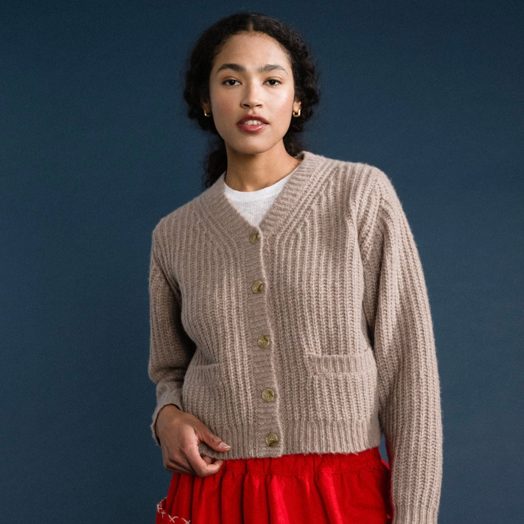 Beige Knitted Sweater Cardigan Hansel from Basel at Golden Rule Gallery