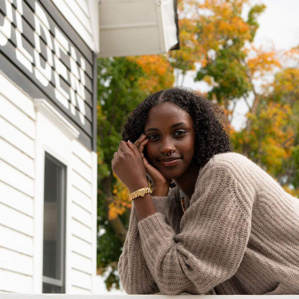 Beige Soft Cashmere Sweater by Hansel from Basel at Golden Rule Gallery