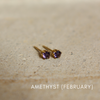 Amethyst February Birthstone Stud Earrings