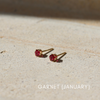 January Birthstone Earrings Garnet Gemstone