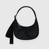 Black Baggu Small Recycled Leather Crescent Bag at Golden Rule Gallery