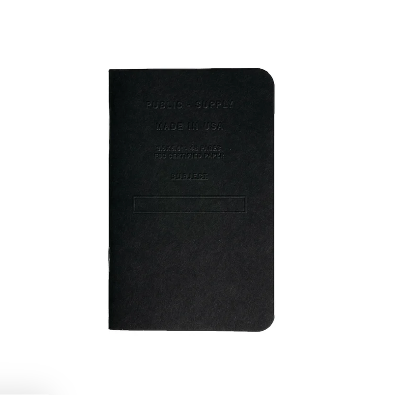 Black Embossed Public - Supply Pocket Notebook