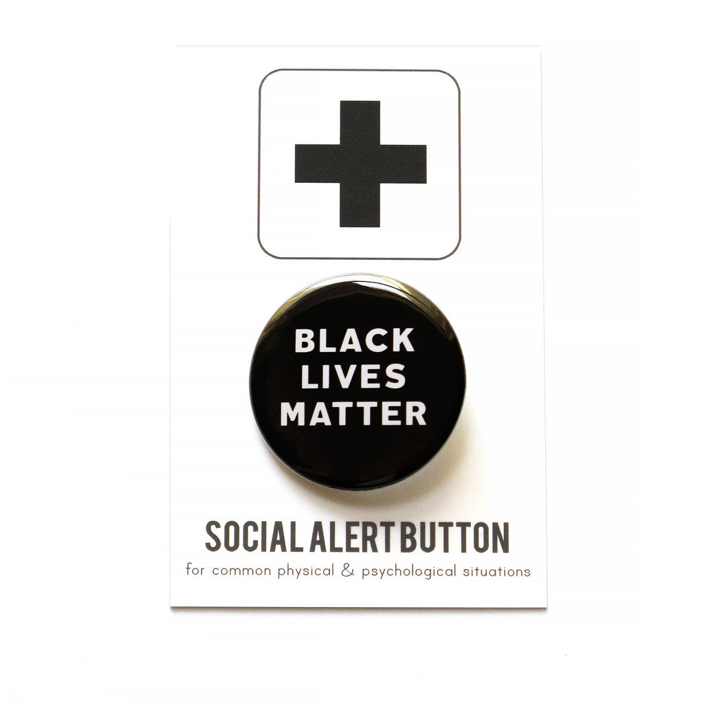 Black Lives Matter Social Alert Button at Golden Rule Gallery in Minneapolis