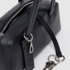 Black Recycled Leather Small Bowler Bag by Baggu with Key Loop at Golden Rule Gallery