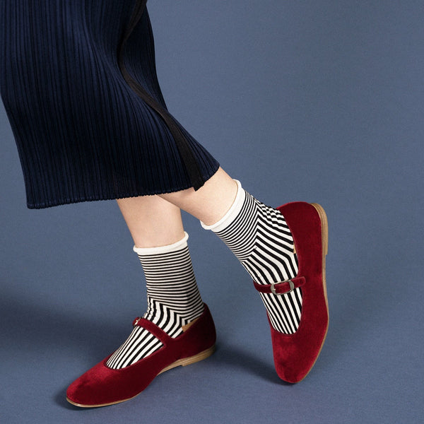 Black Striped Corbusier Socks Hansel From Basel at Golden Rule Gallery
