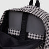 Black and White Gingham Medium Baggu Nylon Backpack with Velcro Inside Pouch at Golden Rule Gallery