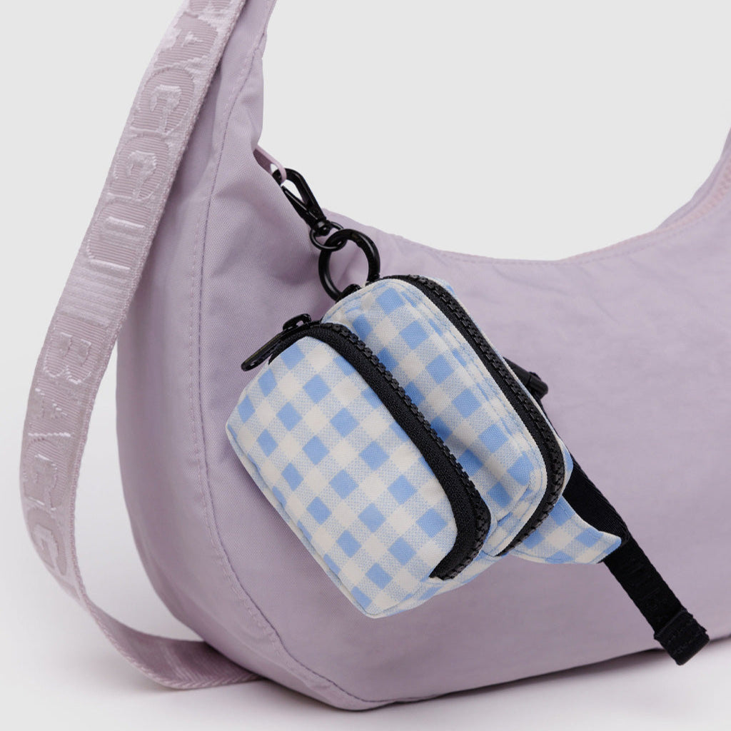 Blue Gingham Fanny Pack Bag Charm by Baggu at Golden Rule Gallery