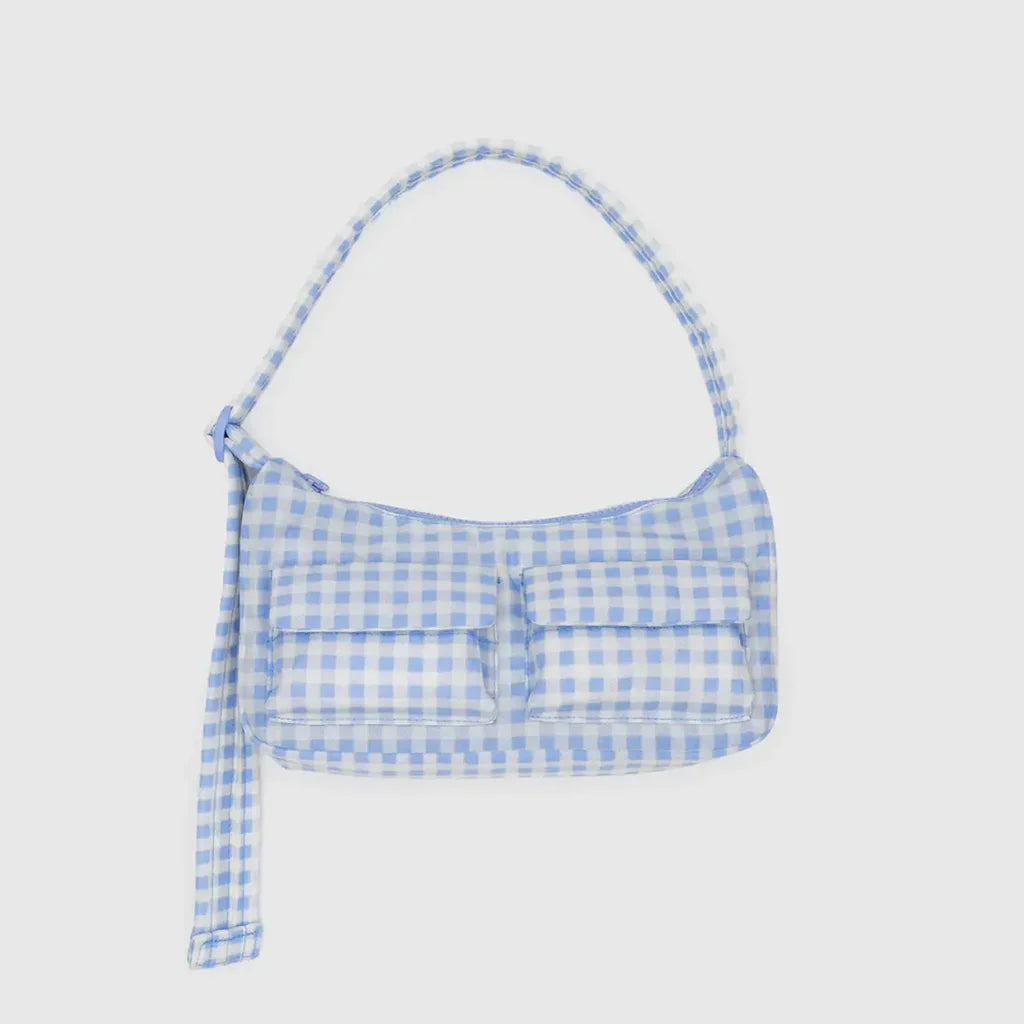 Blue Gingham Purse with Pockets by Baggu at Golden Rule Gallery