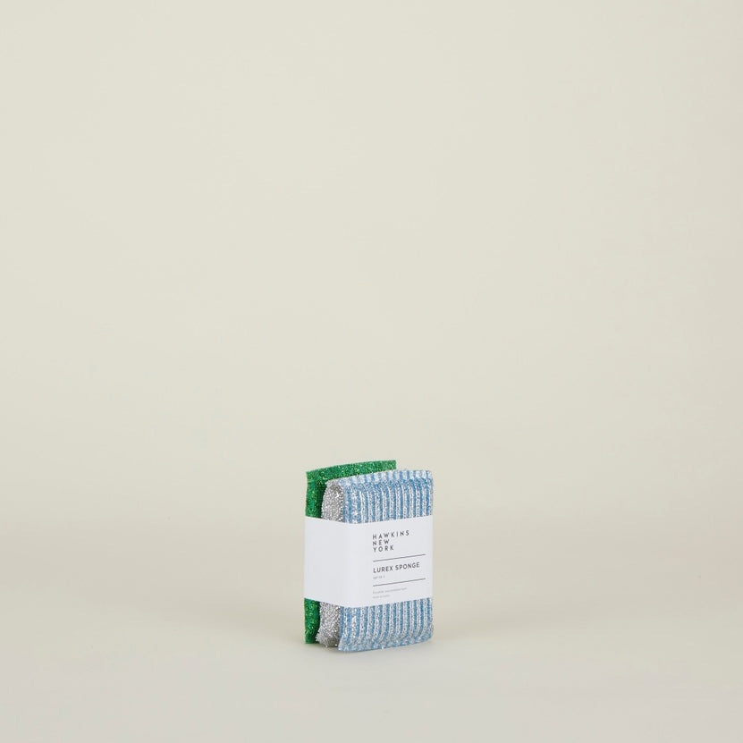 Blue Green and Silver Kitchen Sponge Set at Golden Rule Gallery