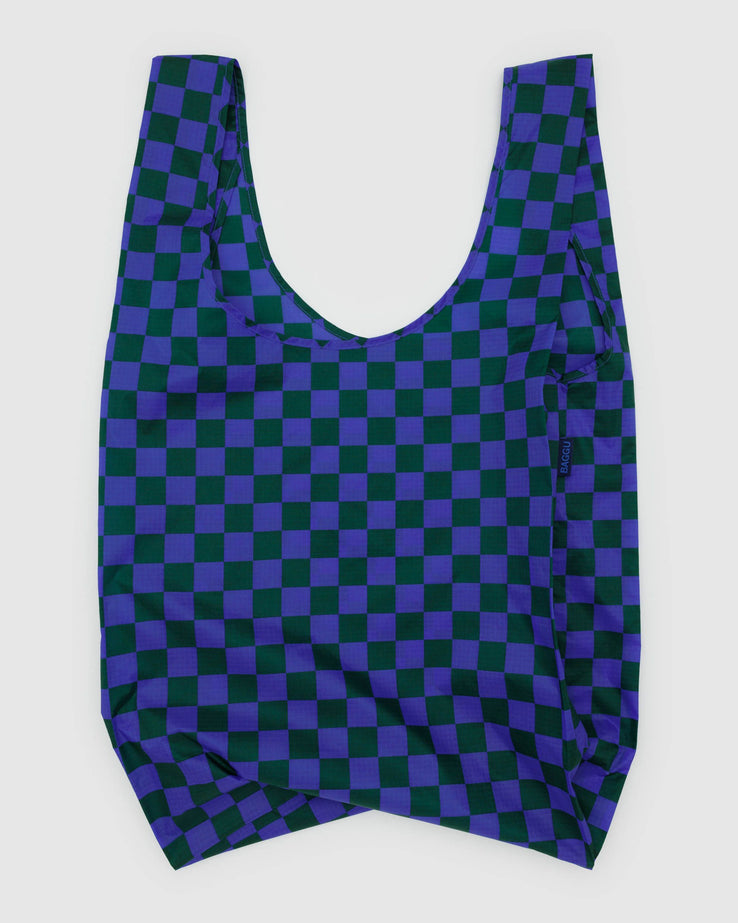 Blue and Green Checkered Big Baggu Tote Bag at Golden Rule Gallery