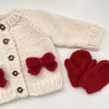 Children's Knit Mittens in Red