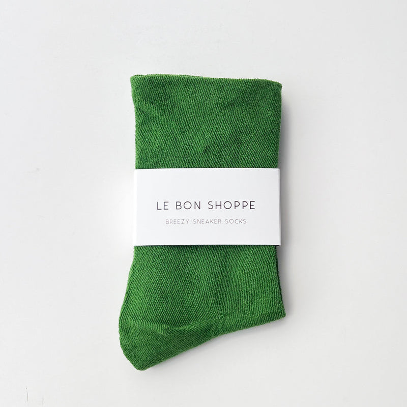 Green sock with Le Bon Shoppe Label