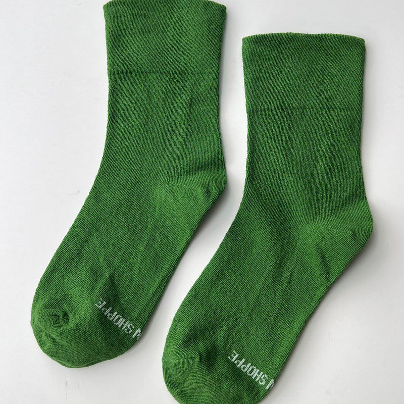 Avocado Green Breezy Sneaker Socks by Le Bon Shoppe