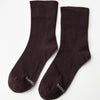 Pair of brown "Dark Cacao" socks on a white background