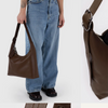 Brown Leather Large Shoulder Bag By Baggu at Golden Rule Gallery