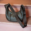 Brown Leather Small Crescent Bag By Baggu at Golden Rule Gallery