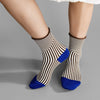 Brown Striped Corbusier Crew Sock by Hansel from Basel at Golden Rule Gallery in Excelsior