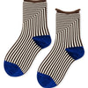 Brown and Blue Corbusier Crew Sock by Hansel from Basel at Golden Rule Gallery in Excelsior