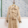 Classic Vintage Trench Coat with Plaid Lining