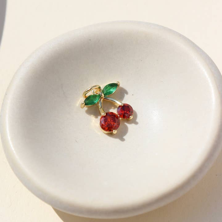 Colorful Cherry Gemstone Charm for Jewelry