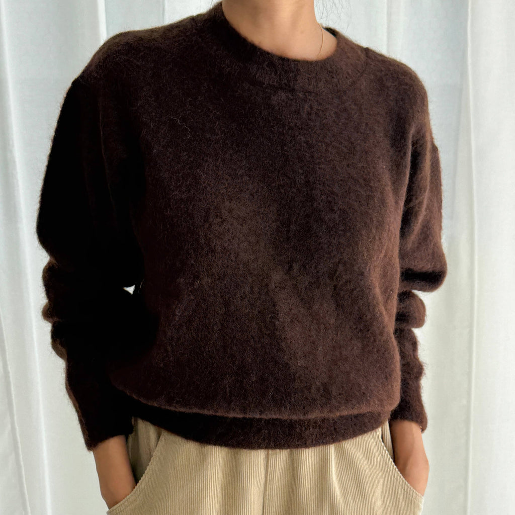 Finn Mohair Brown Crew Neck Sweater