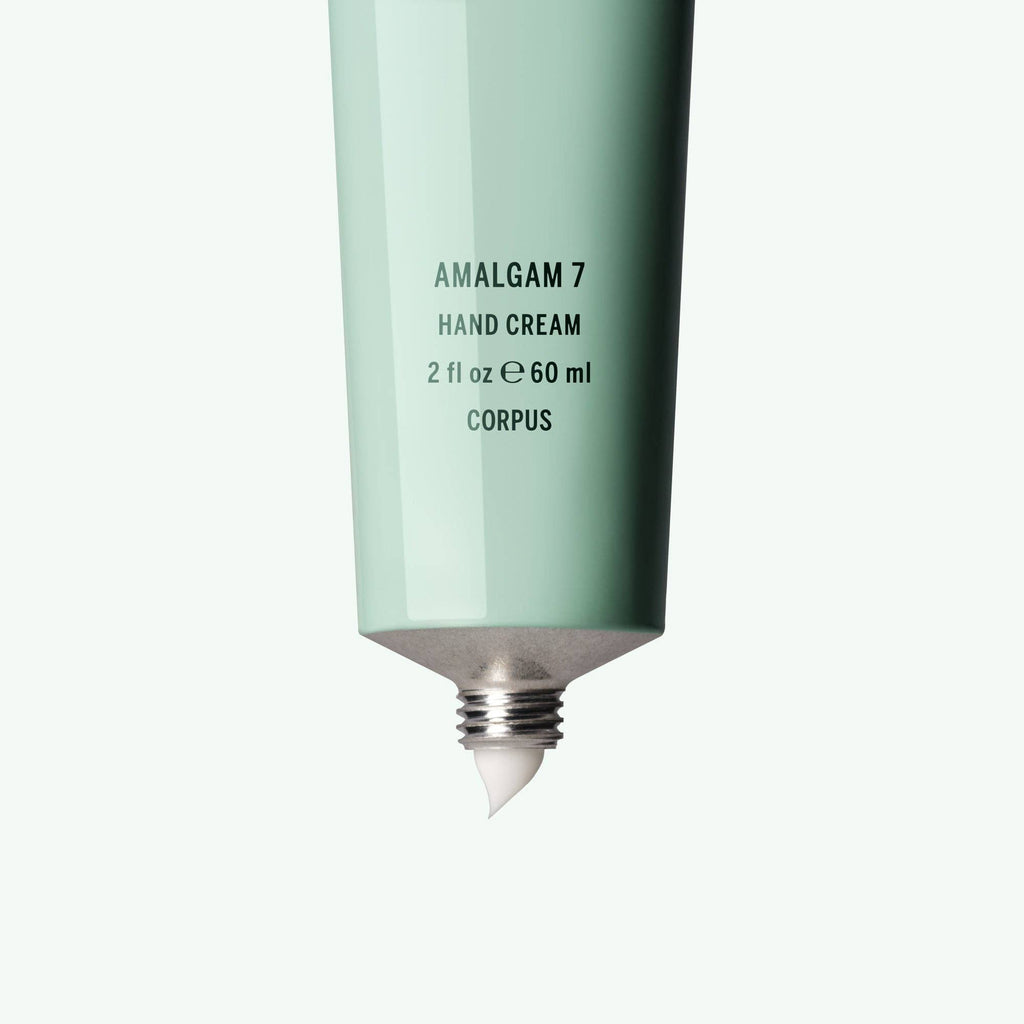 Close up of Amalgam 7 scented hand cream tube at Golden Rule Gallery