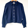 Collared Button Down Cardigan in Navy