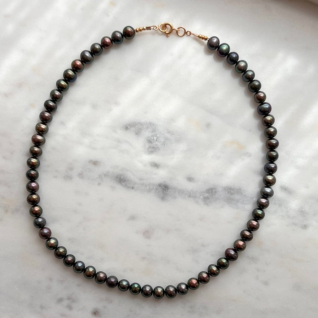 Cultured Peacock Pearl Necklace at Golden Rule Gallery